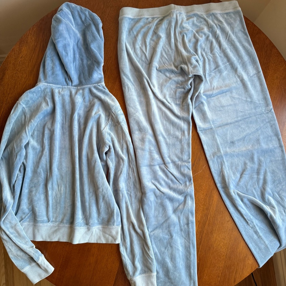Y2K Juicy Couture Light Blue Velour Tracksuit- Made in Glamorous USA - Picture 5 of 6